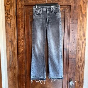 rag & bone Grey Casey High-Rise Wide Leg Jeans - Size 28